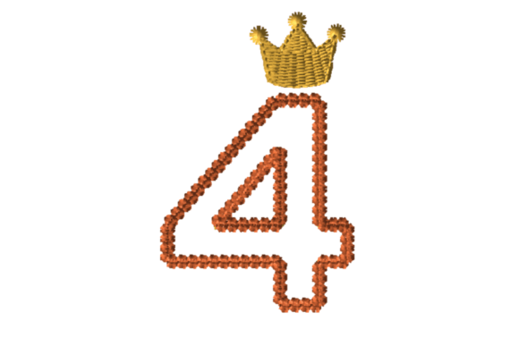 Crowned Number Four: A Designer's Take on This Charming Embroidery Design