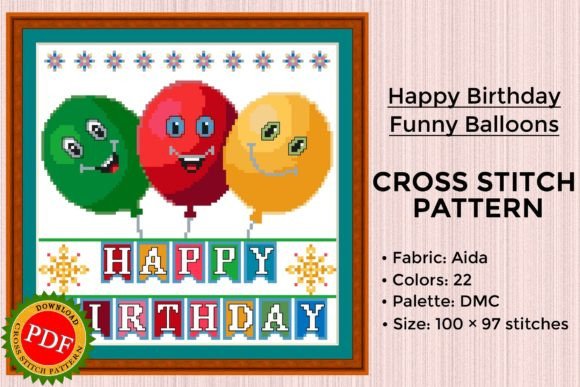 Happy Birthday Cross Stitch Pattern
