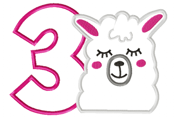 Llama Birthday Number 3 Applique Review